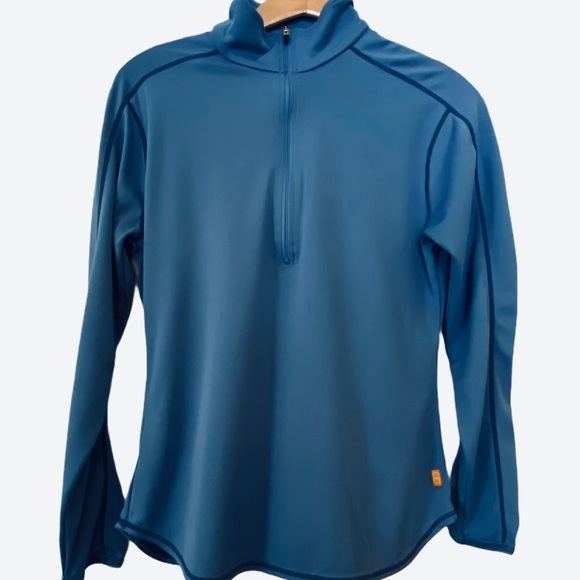 LUCY 1/4 Zip Front Long Sleeve Blue Shirt Size M - Picture 1 of 5